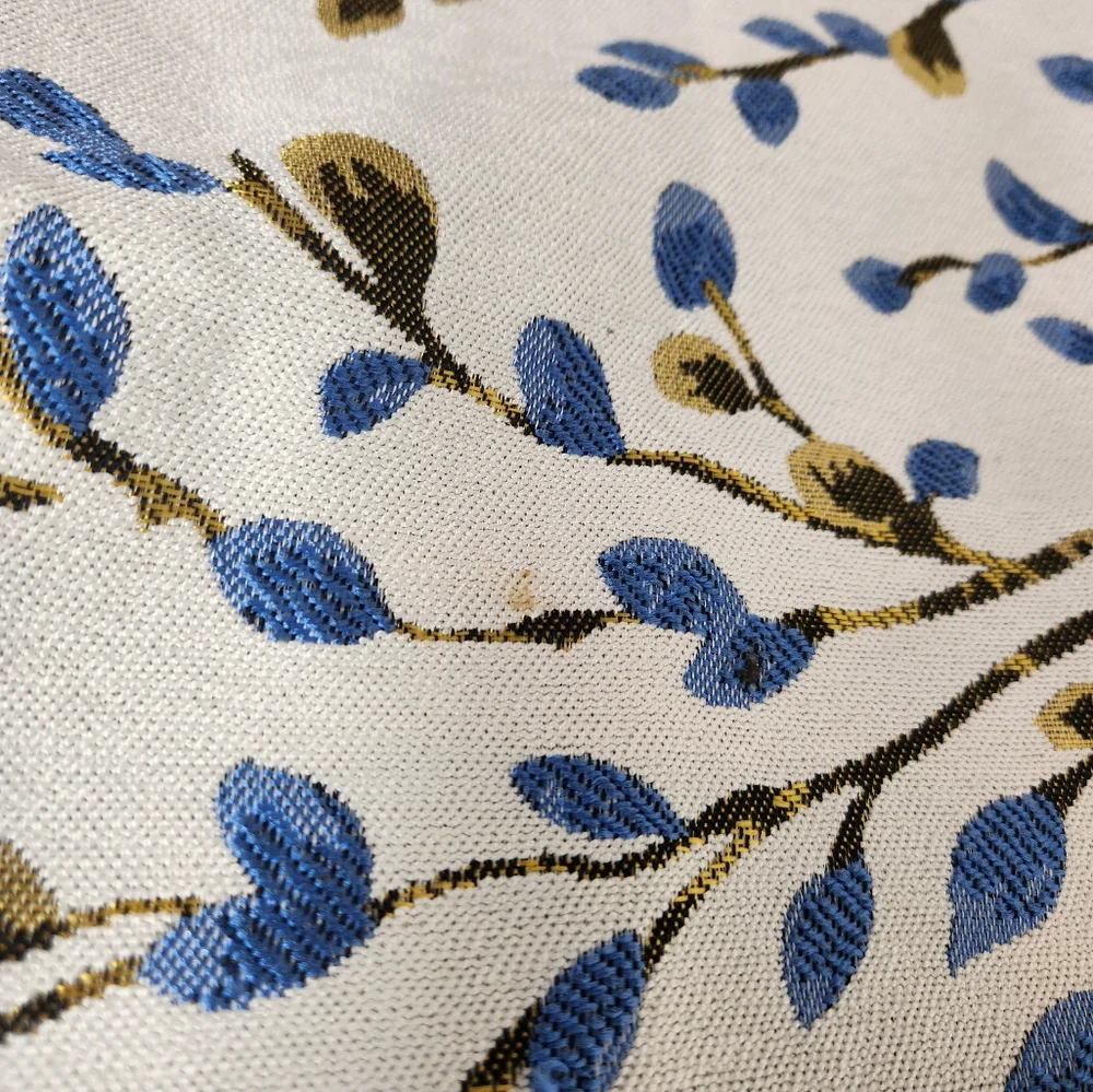 2 Lot YOUR SMILE Classical Embroidery Jacquard Blue Decor Throw Pillow Cases